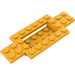 LEGO Helles Licht Orange Auto Base 10 x 4 x 2/3 mit 4 x 2 Centre Well (30029)