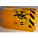 LEGO Bright Light Orange Cylinder 2 x 4 x 4 Half with Caution Traingle, Danger Stripes, Black Biohazard Symbol, Ooze &amp; Vent Patterns RIGHT SIDE Sticker (6218)