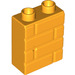 LEGO Helder Lichtoranje Duplo Steen 1 x 2 x 2 met Steen Muur Patroon (25550)