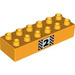 LEGO Helles Licht Orange Duplo Backstein 2 x 6 mit Number 2 (2300 / 95428)
