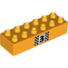 LEGO Bright Light Orange Duplo Brick 2 x 6 with Number 3 (2300 / 95563)