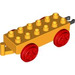 LEGO Bright Light Orange Duplo Train Carriage with Red Wheels and Moveable Hook (64668 / 73357)