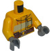 LEGO Helder Lichtoranje Fireman Torso met Geel Stripe, Groot Chest Pocket, en Brown Riem (76382 / 88585)