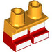 LEGO Orange clair brillant Minifigure Medium Jambes avec rouge Shorts et blanc Toes (37364 / 104224)