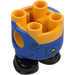 LEGO Leuchtendes helles Orange Minion Körper mit Feet mit Blau Overalls mit Gelb Logo (67644 / 112176)