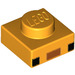 LEGO Helder Lichtoranje Plaat 1 x 1 met 2 Zwart Squares en Dark Oranje Rectangle (Minecraft Axolotl Gezicht) (1013 / 3024)