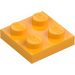 LEGO Helder lichtoranje Plaat 2 x 2 (3022 / 94148)