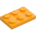 LEGO Bright Light Orange Plate 2 x 3 (3021)