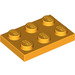 LEGO Helder Licht Oranje Plaat 2 x 3 (3021)