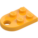 LEGO Leuchtendes helles Orange Platte 2 x 3 mit Gerundet Ende und Pin Loch (3176)