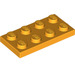 LEGO Leuchtend Hellorange Platte 2 x 4 (3020)