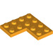 LEGO Helder Lichtoranje Plaat 4 x 4 Hoek (2639)