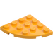 LEGO Orange clair brillant assiette 4 x 4 Rond Pièce de monnaie (30565)