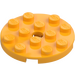 LEGO Bright Light Orange Plate 4 x 4 Round with Hole and Snapstud (60474)