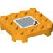 LEGO Helder Lichtoranje Plaat 4 x 4 x 0.7 met Afgeronde hoeken en Empty Middle met Seesaw Symbol (66792 / 79871)