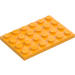 LEGO Bright Light Orange Plate 4 x 6 (3032)