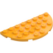 LEGO Leuchtendes helles Orange Platte 4 x 8 Rund Hälfte Kreis (22888)