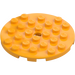 LEGO Bright Light Orange Plate 6 x 6 Round with Pin Hole (11213)