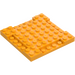 LEGO Leuchtendes helles Orange Platte 8 x 8 x 0.7 mit Cutouts (2628)