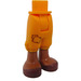 LEGO Bright Light Orange Minidoll Hip with Cropped Trousers with Brown Sandals (Thick Hinge) (18353)