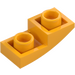 LEGO Klar Ljus Orange Backe 1 x 2 Böjd Omvänd (24201)