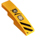 LEGO Bright Light Orange Slope 1 x 4 Curved with Black Stripes, Metal Patch (Right) Sticker (11153)