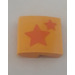 LEGO Bright Light Orange Slope 2 x 2 Curved with 2 Stars Sticker (15068)