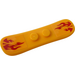 LEGO Bright Light Orange Snowboard (Short) with Flames Sticker (18746)