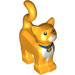 LEGO Bright Light Orange Standing Cat with Long Tail with Collar and White Chest (67805 / 80829)