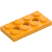 LEGO Orange clair brillant Technic assiette 2 x 4 avec des trous (3709)