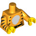 LEGO Lysorange Tiger Kvinde Minifig Torso med Bright Lys orange Arme og Gul Hænder (973 / 88585)