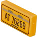 LEGO Helder Lichtoranje Tegel 1 x 2 met &#039;AT 76269&#039; License Plaat met groef (3069)