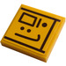 LEGO Orange clair brillant Tuile 2 x 2 avec Hieroglyphs 1 Autocollant avec rainure (3068)