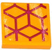 LEGO Bright Light Orange Tile 2 x 2 with Magenta Diamond Cube Geometric Pattern Sticker with Groove (3068)
