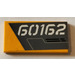 LEGO Orange clair brillant Tuile 2 x 4 avec &#039;60162&#039; (Model Droite) Autocollant (87079)
