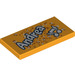 LEGO Orange clair brillant Tuile 2 x 4 avec &#039;Andrea&#039; et Music Notes (44894 / 87079)