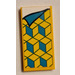 LEGO Bright Light Orange Tile 2 x 4 with Blanket with Dark Turquoise and Yellow Diamonds Sticker (87079)