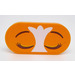 LEGO Bright Light Orange Tile 2 x 4 with Rounded Ends with Cat&#039;s Eyes Closed Sticker (66857)