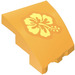 LEGO Bright Light Orange Wedge 2 x 3 Left with Hibiscus Flower (Back) Sticker (80177)