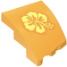 LEGO Helles Licht Orange Keil 2 x 3 Links mit Hibiscus Blume (Der Rücken) Aufkleber (80177)