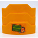 LEGO Bright Light Orange Wedge 3 x 4 with Stepped Sides with Two Carpets Sticker (66955)