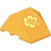 LEGO Orange clair brillant Coin Incurvé 3 x 4 Tripler avec Hibiscus Fleur (Droite) Autocollant (64225)