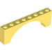 LEGO Bright Light Yellow Arch 1 x 8 x 2 Raised, Thin Top without Reinforced Underside (16577 / 40296)