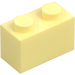 LEGO Bright Light Yellow Brick 1 x 2 with Bottom Tube (3004 / 93792)