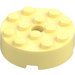 LEGO Bright Light Yellow Brick 4 x 4 Round with Hole (87081)