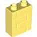 LEGO Helder Lichtgeel Duplo Steen 1 x 2 x 2 met Steen Muur Patroon (25550)