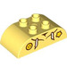 LEGO Bright Light Yellow Duplo Brick 2 x 4 with Curved Sides with Hoodie with Star (98223 / 105442)