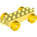 LEGO Bright Light Yellow Duplo Car Chassis 2 x 6 with Yellow Wheels (Modern Open Hitch) (10715 / 14639)