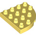 LEGO Jaune clair brillant Duplo assiette 4 x 4 avec Rond Coin (98218)