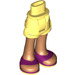 LEGO Bright Light Yellow Hip with Rolled Up Shorts with Purple Sandals with Thick Hinge (11403 / 35556)